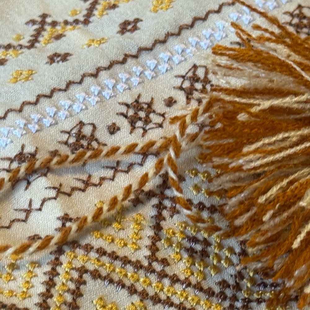 Embroidered Cream Boho Peasant Blouse - Picture 8 of 11